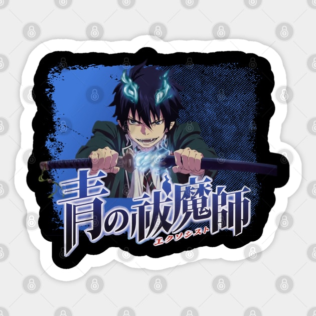 Blue Exorcist Rin Flames Art Sticker by Otaku Vibes
